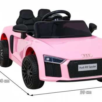 Audi R8 Dječja Autosjedalica Na Baterije Roza + Daljinski Upravljač + Eva + Spori Start + Mp3 Led 2