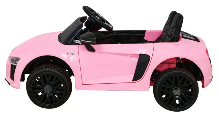 Audi R8 Dječja Autosjedalica Na Baterije Roza + Daljinski Upravljač + Eva + Spori Start + Mp3 Led 4