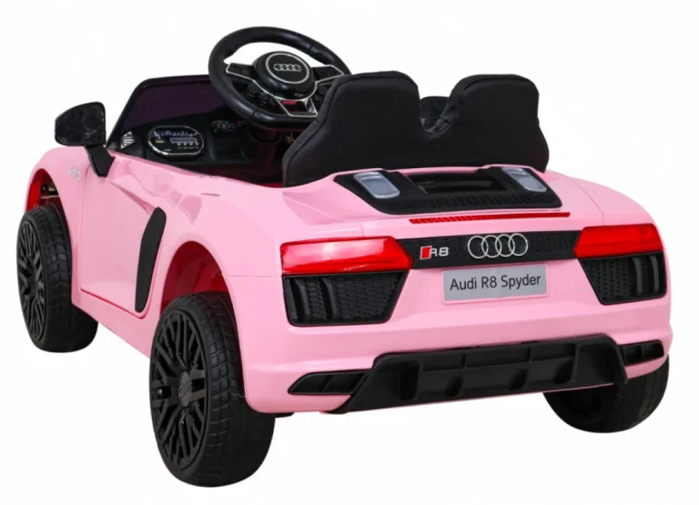 Audi R8 Dječja Autosjedalica Na Baterije Roza + Daljinski Upravljač + Eva + Spori Start + Mp3 Led 5