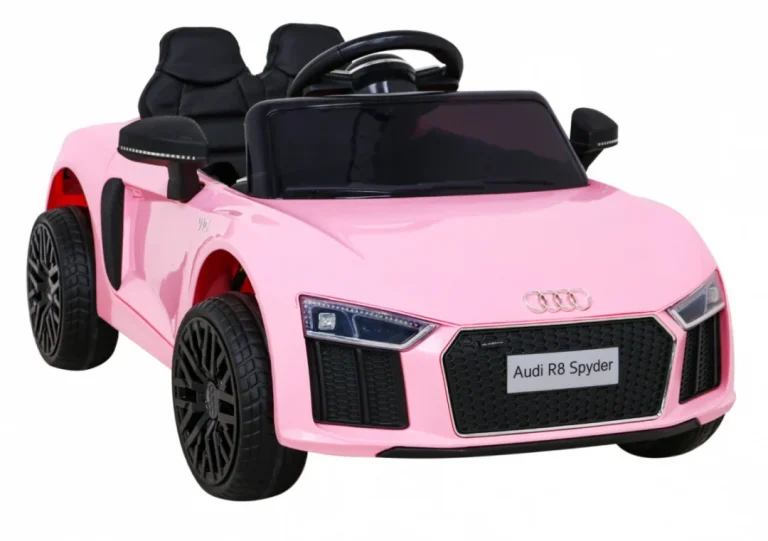 Audi R8 Dječja Autosjedalica Na Baterije Roza + Daljinski Upravljač + Eva + Spori Start + Mp3 Led 9