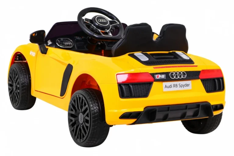 Audi R8 Dječja Kolica Na Baterije žuta + Daljinski Upravljač 5