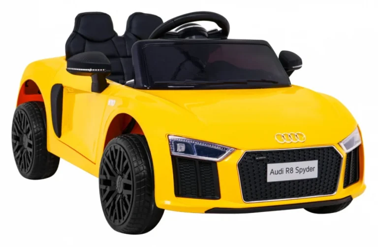 Audi R8 Dječja Kolica Na Baterije žuta + Daljinski Upravljač 9
