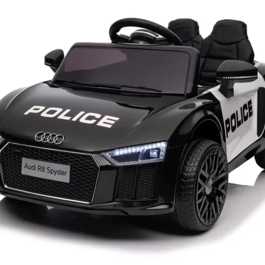 Audi R8 Policijski Automobil Na Akumulator Za Djecu + Daljinski Upravljač + Eva + Spori Start, Crna 1