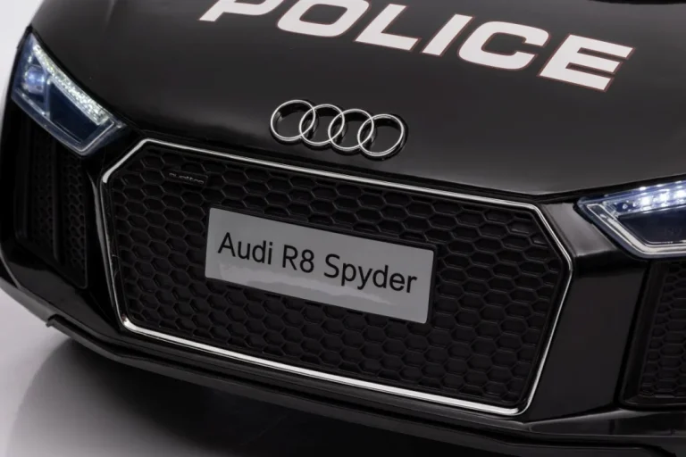 Audi R8 Policijski Automobil Na Akumulator Za Djecu + Daljinski Upravljač + Eva + Spori Start, Crna 11