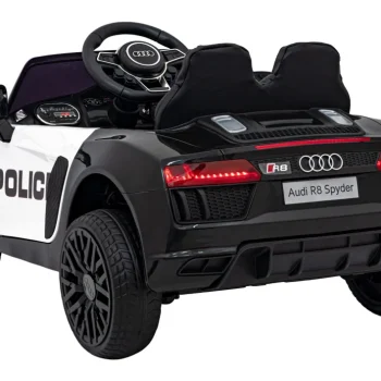 Audi R8 Policijski Automobil Na Akumulator Za Djecu + Daljinski Upravljač + Eva + Spori Start, Crna 12