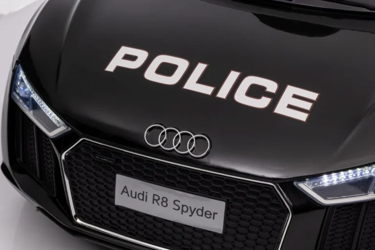 Audi R8 Policijski Automobil Na Akumulator Za Djecu + Daljinski Upravljač + Eva + Spori Start, Crna 13