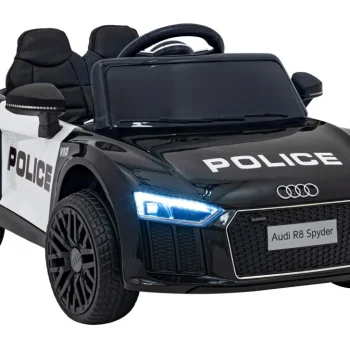 Audi R8 Policijski Automobil Na Akumulator Za Djecu + Daljinski Upravljač + Eva + Spori Start, Crna 18