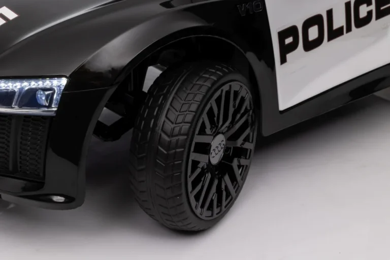 Audi R8 Policijski Automobil Na Akumulator Za Djecu + Daljinski Upravljač + Eva + Spori Start, Crna 19