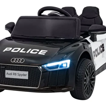 Audi R8 Policijski Automobil Na Akumulator Za Djecu + Daljinski Upravljač + Eva + Spori Start, Crna 2