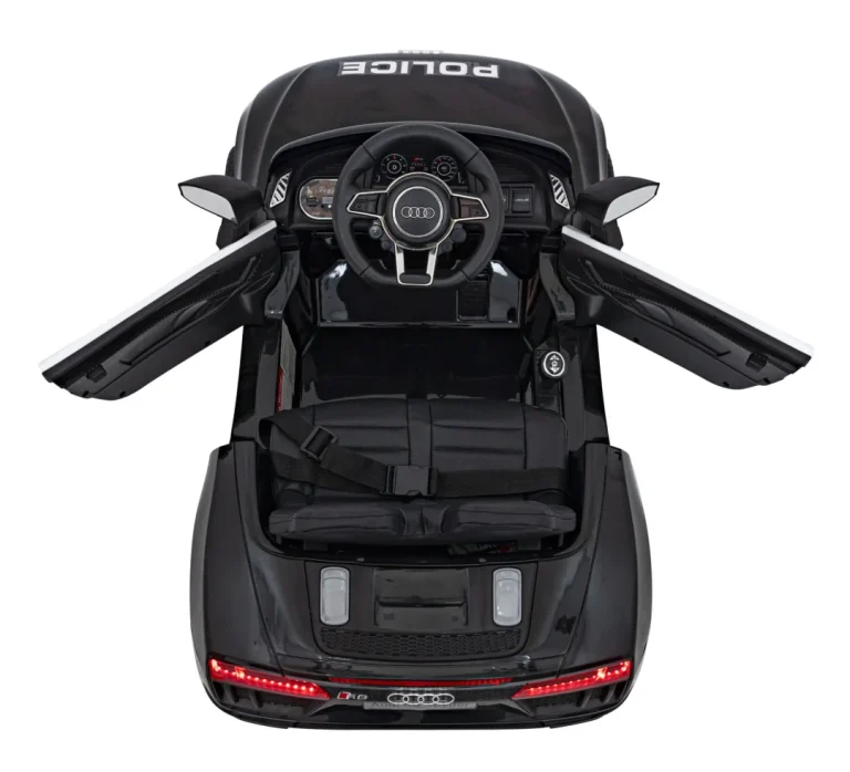 Audi R8 Policijski Automobil Na Akumulator Za Djecu + Daljinski Upravljač + Eva + Spori Start, Crna 20