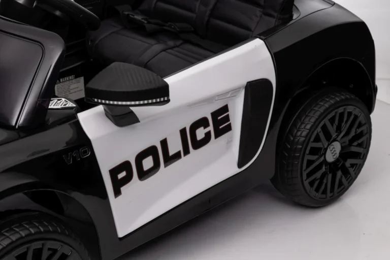 Audi R8 Policijski Automobil Na Akumulator Za Djecu + Daljinski Upravljač + Eva + Spori Start, Crna 21
