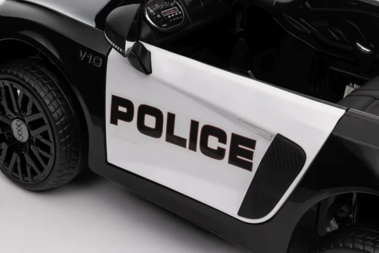 Audi R8 Policijski Automobil Na Akumulator Za Djecu + Daljinski Upravljač + Eva + Spori Start, Crna 23
