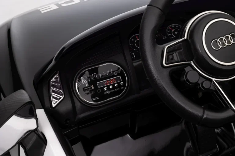 Audi R8 Policijski Automobil Na Akumulator Za Djecu + Daljinski Upravljač + Eva + Spori Start, Crna 25