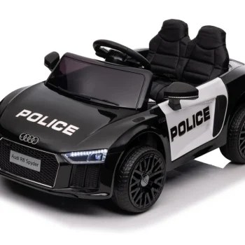 Audi R8 Policijski Automobil Na Akumulator Za Djecu + Daljinski Upravljač + Eva + Spori Start, Crna 3