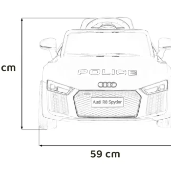 Audi R8 Policijski Automobil Na Akumulator Za Djecu + Daljinski Upravljač + Eva + Spori Start, Crna 4