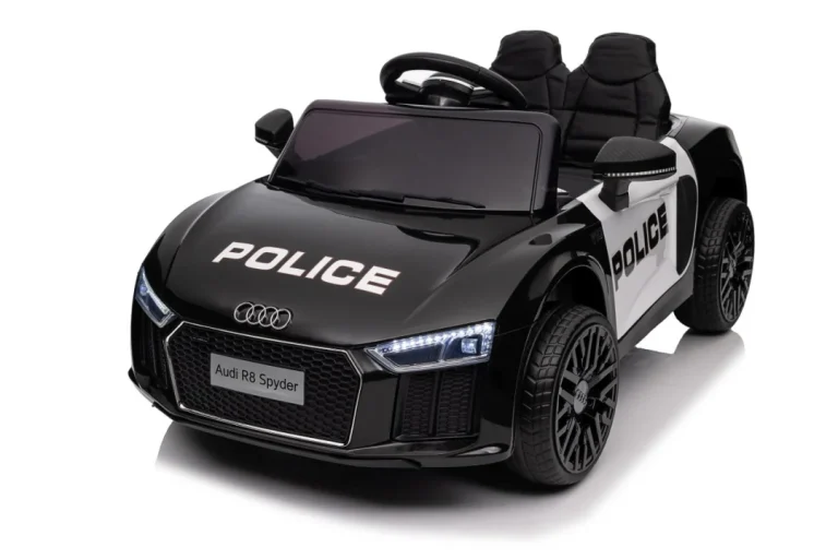 Audi R8 Policijski Automobil Na Akumulator Za Djecu + Daljinski Upravljač + Eva + Spori Start, Crna 5