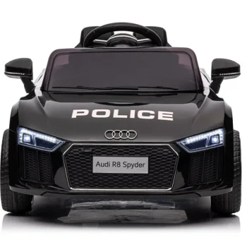 Audi R8 Policijski Automobil Na Akumulator Za Djecu + Daljinski Upravljač + Eva + Spori Start, Crna 52
