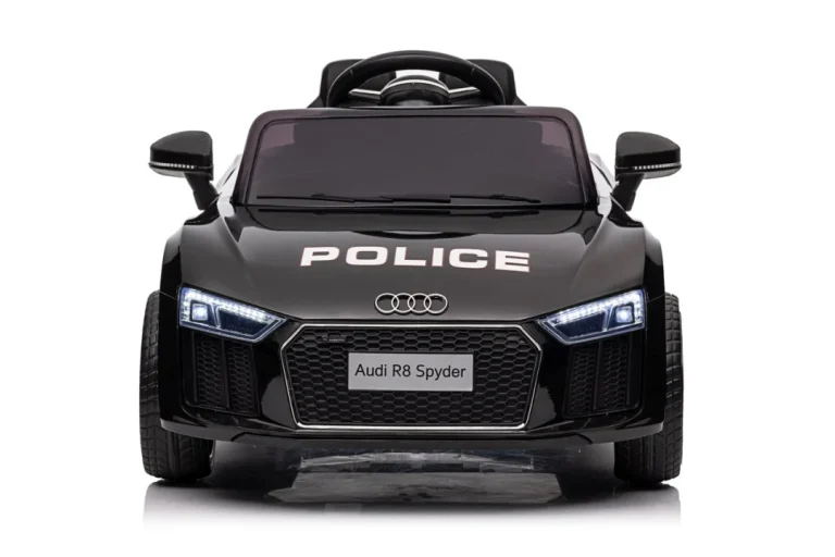Audi R8 Policijski Automobil Na Akumulator Za Djecu + Daljinski Upravljač + Eva + Spori Start, Crna 52