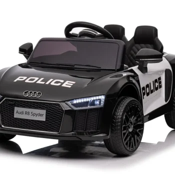 Audi R8 Policijski Automobil Na Akumulator Za Djecu + Daljinski Upravljač + Eva + Spori Start, Crna 53