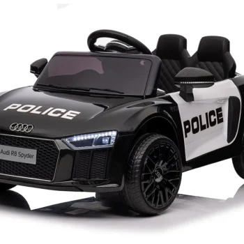 Audi R8 Policijski Automobil Na Akumulator Za Djecu + Daljinski Upravljač + Eva + Spori Start, Crna 54
