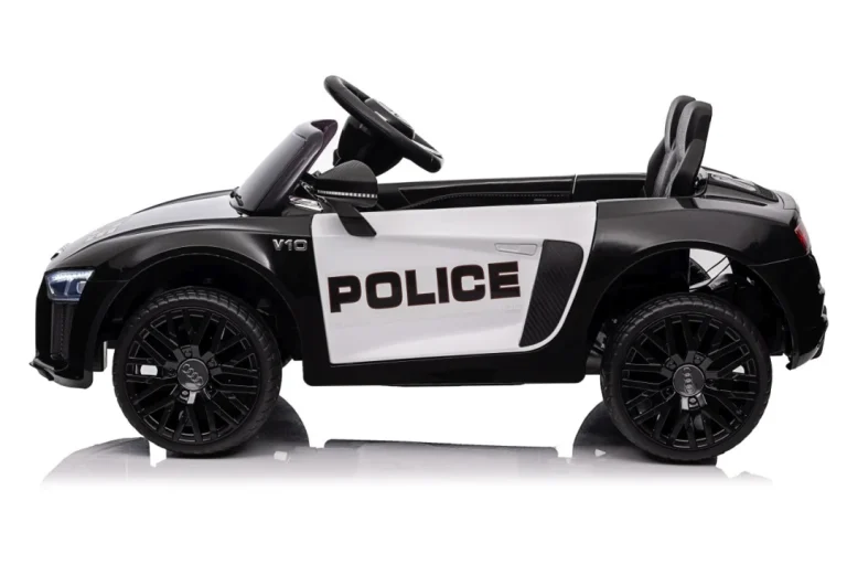 Audi R8 Policijski Automobil Na Akumulator Za Djecu + Daljinski Upravljač + Eva + Spori Start, Crna 55