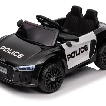 Audi R8 Policijski Automobil Na Akumulator Za Djecu + Daljinski Upravljač + Eva + Spori Start, Crna 58