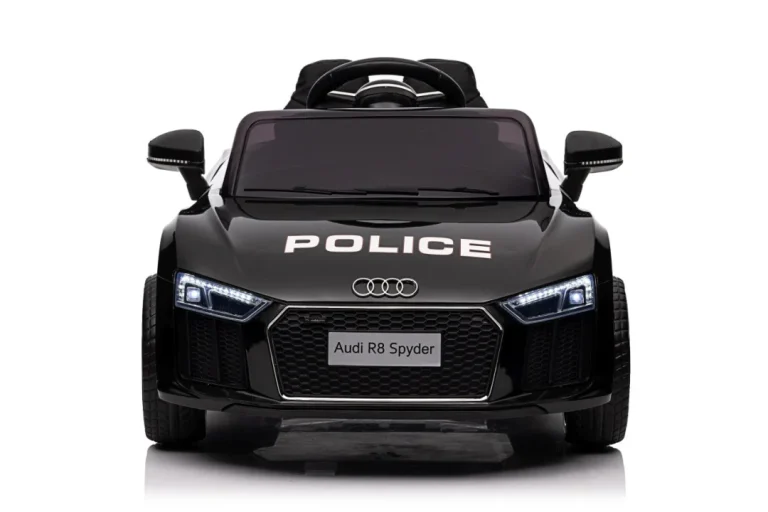 Audi R8 Policijski Automobil Na Akumulator Za Djecu + Daljinski Upravljač + Eva + Spori Start, Crna 61