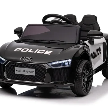 Audi R8 Policijski Automobil Na Akumulator Za Djecu + Daljinski Upravljač + Eva + Spori Start, Crna 62