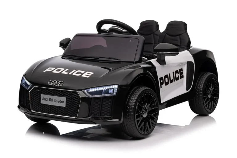 Audi R8 Policijski Automobil Na Akumulator Za Djecu + Daljinski Upravljač + Eva + Spori Start, Crna 63