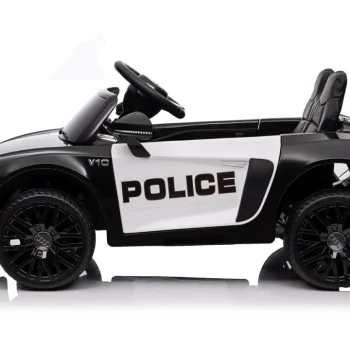 Audi R8 Policijski Automobil Na Akumulator Za Djecu + Daljinski Upravljač + Eva + Spori Start, Crna 65
