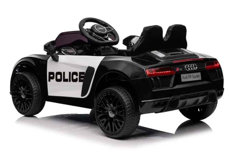 Audi R8 Policijski Automobil Na Akumulator Za Djecu + Daljinski Upravljač + Eva + Spori Start, Crna 66
