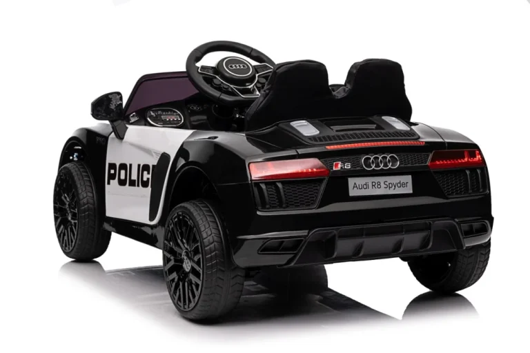 Audi R8 Policijski Automobil Na Akumulator Za Djecu + Daljinski Upravljač + Eva + Spori Start, Crna 68