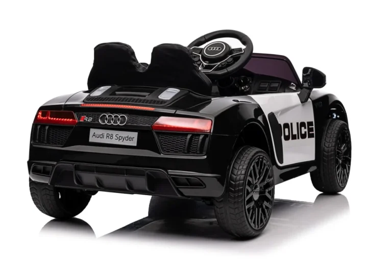 Audi R8 Policijski Automobil Na Akumulator Za Djecu + Daljinski Upravljač + Eva + Spori Start, Crna 69