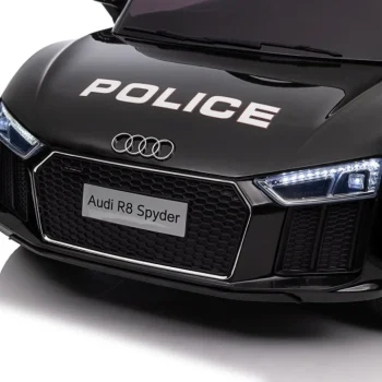Audi R8 Policijski Automobil Na Akumulator Za Djecu + Daljinski Upravljač + Eva + Spori Start, Crna 7