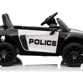 Audi R8 Policijski Automobil Na Akumulator Za Djecu + Daljinski Upravljač + Eva + Spori Start, Crna 70