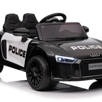 Audi R8 Policijski Automobil Na Akumulator Za Djecu + Daljinski Upravljač + Eva + Spori Start, Crna 72