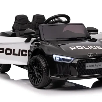 Audi R8 Policijski Automobil Na Akumulator Za Djecu + Daljinski Upravljač + Eva + Spori Start, Crna 78