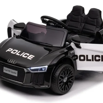 Audi R8 Policijski Automobil Na Akumulator Za Djecu + Daljinski Upravljač + Eva + Spori Start, Crna 79