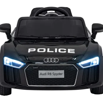 Audi R8 Policijski Automobil Na Akumulator Za Djecu + Daljinski Upravljač + Eva + Spori Start, Crna 8
