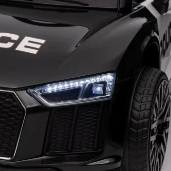 Audi R8 Policijski Automobil Na Akumulator Za Djecu + Daljinski Upravljač + Eva + Spori Start, Crna 9