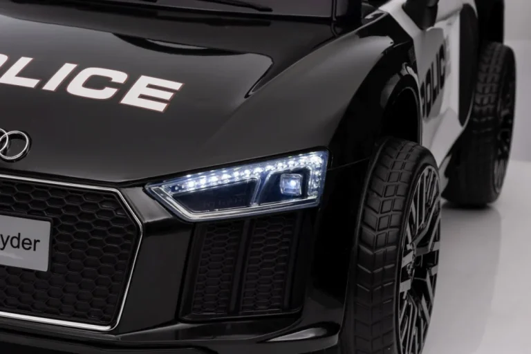Audi R8 Policijski Automobil Na Akumulator Za Djecu + Daljinski Upravljač + Eva + Spori Start, Crna 9