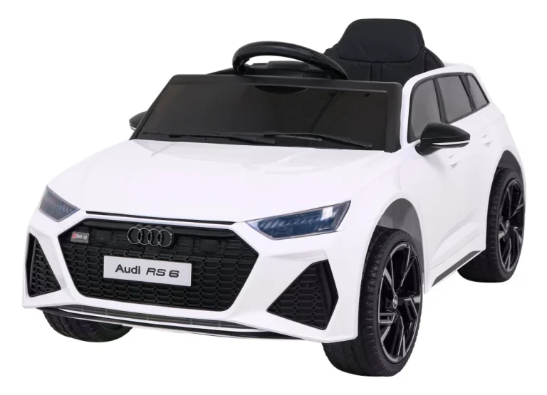 Audi Rs 6 Električni Automobil Za Djecu Bijeli + Daljinski Upravljač + Eva Kotači + Spori, Bijela 1