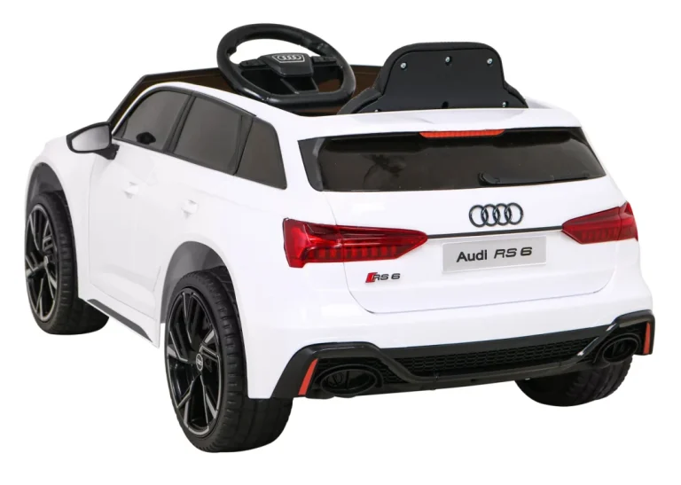 Audi Rs 6 Električni Automobil Za Djecu Bijeli + Daljinski Upravljač + Eva Kotači + Spori, Bijela 5