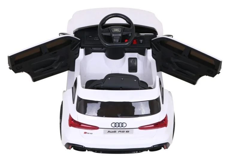 Audi Rs 6 Električni Automobil Za Djecu Bijeli + Daljinski Upravljač + Eva Kotači + Spori, Bijela 7