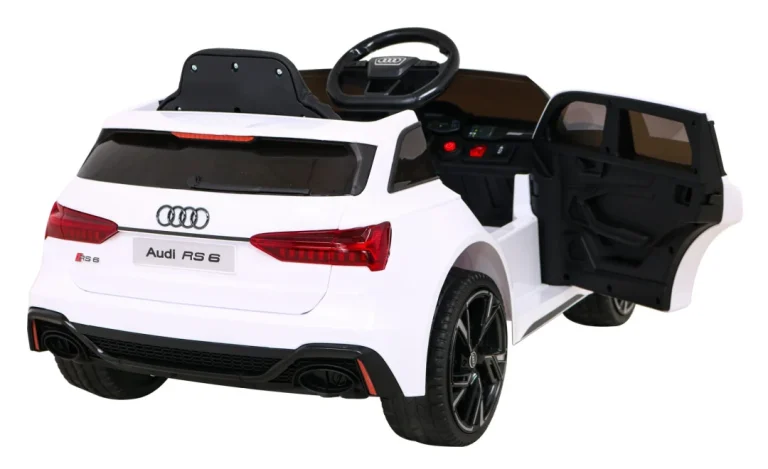 Audi Rs 6 Električni Automobil Za Djecu Bijeli + Daljinski Upravljač + Eva Kotači + Spori, Bijela 9