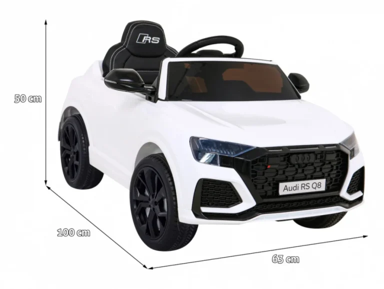 Audi Rs Q8 Automobil Na Baterije Bijeli + Daljinski Upravljač + Sporo Paljenje + Eva + Led, Bijela 2