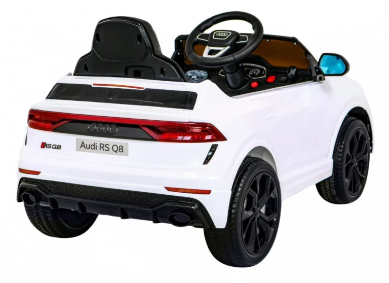 Audi Rs Q8 Automobil Na Baterije Bijeli + Daljinski Upravljač + Sporo Paljenje + Eva + Led, Bijela 9