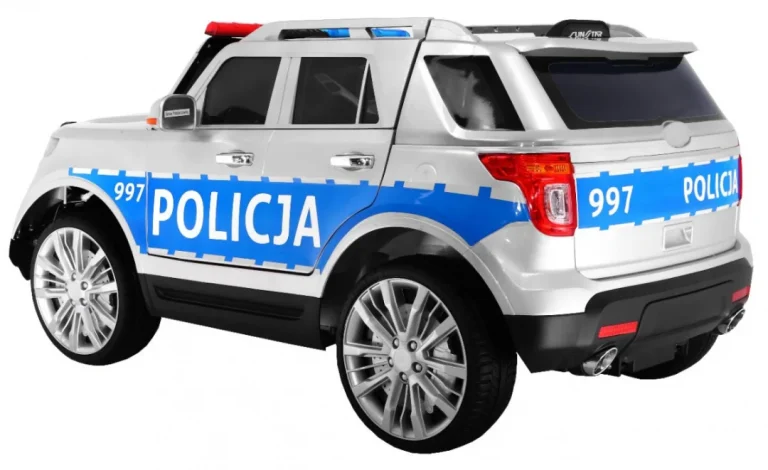 Auto Suv Policijski Na Baterije Za Djecu + Sirene + Svjetla + Megafon + Daljinski Upravljač 6