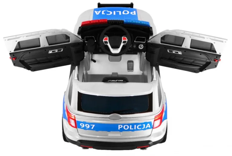 Auto Suv Policijski Na Baterije Za Djecu + Sirene + Svjetla + Megafon + Daljinski Upravljač 7