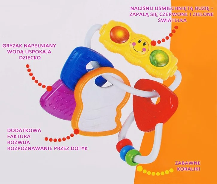 Auto Ključevi 4 U 1 Za Bebe 0+ Glodalica Zvečka Senzorna Igračka 3